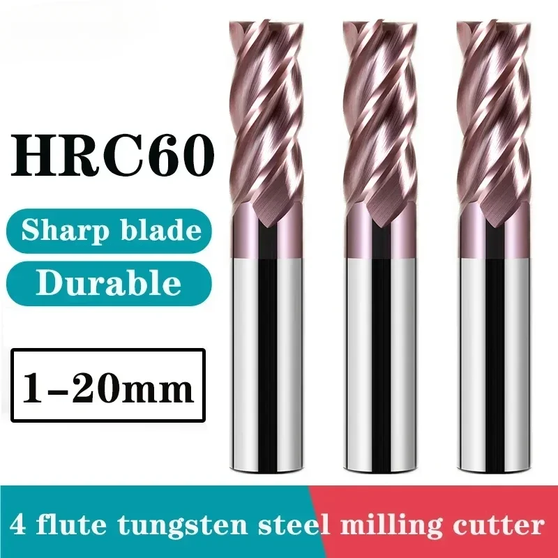 

Milling Cutter HRC60 Alloy Coating Tungsten Steel Tool Maching Endmill Milling Cutter Kit Milling Machine Tools cnc Router Bits