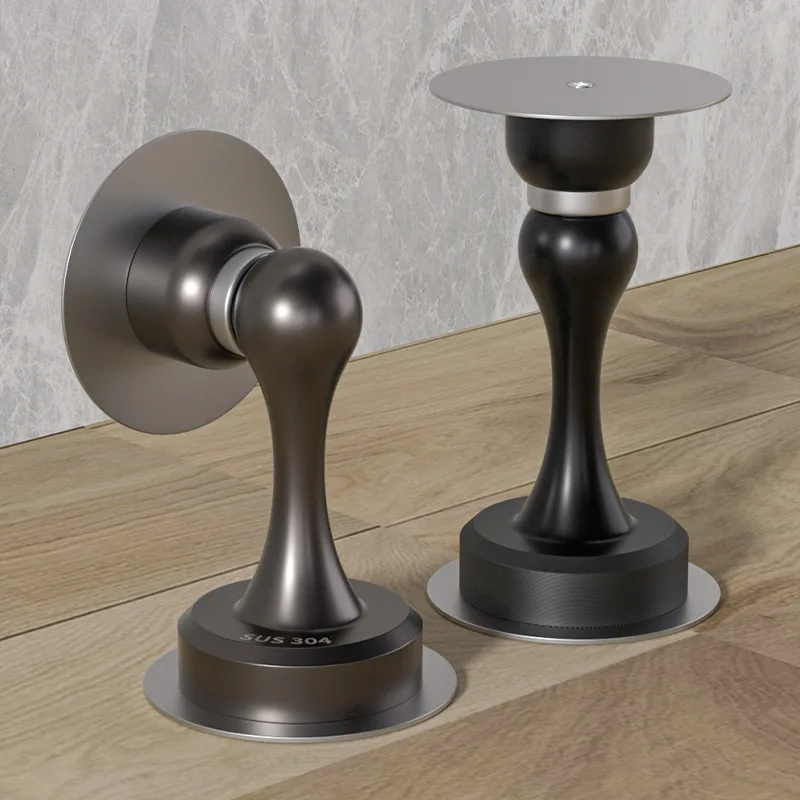 Door Suction Non Punching Bathroom Anti Collision Door Stopper 304 Stainless Steel Strong Magnetic Suction Door Artifact Ground