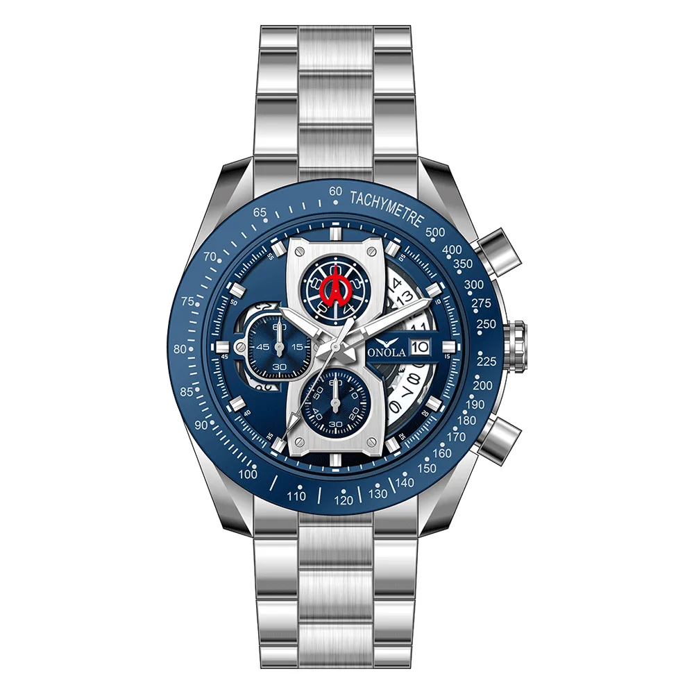 Hot Business Casual Quartz Watch for Men with Fashion Design Student Multifunction and Steel Band