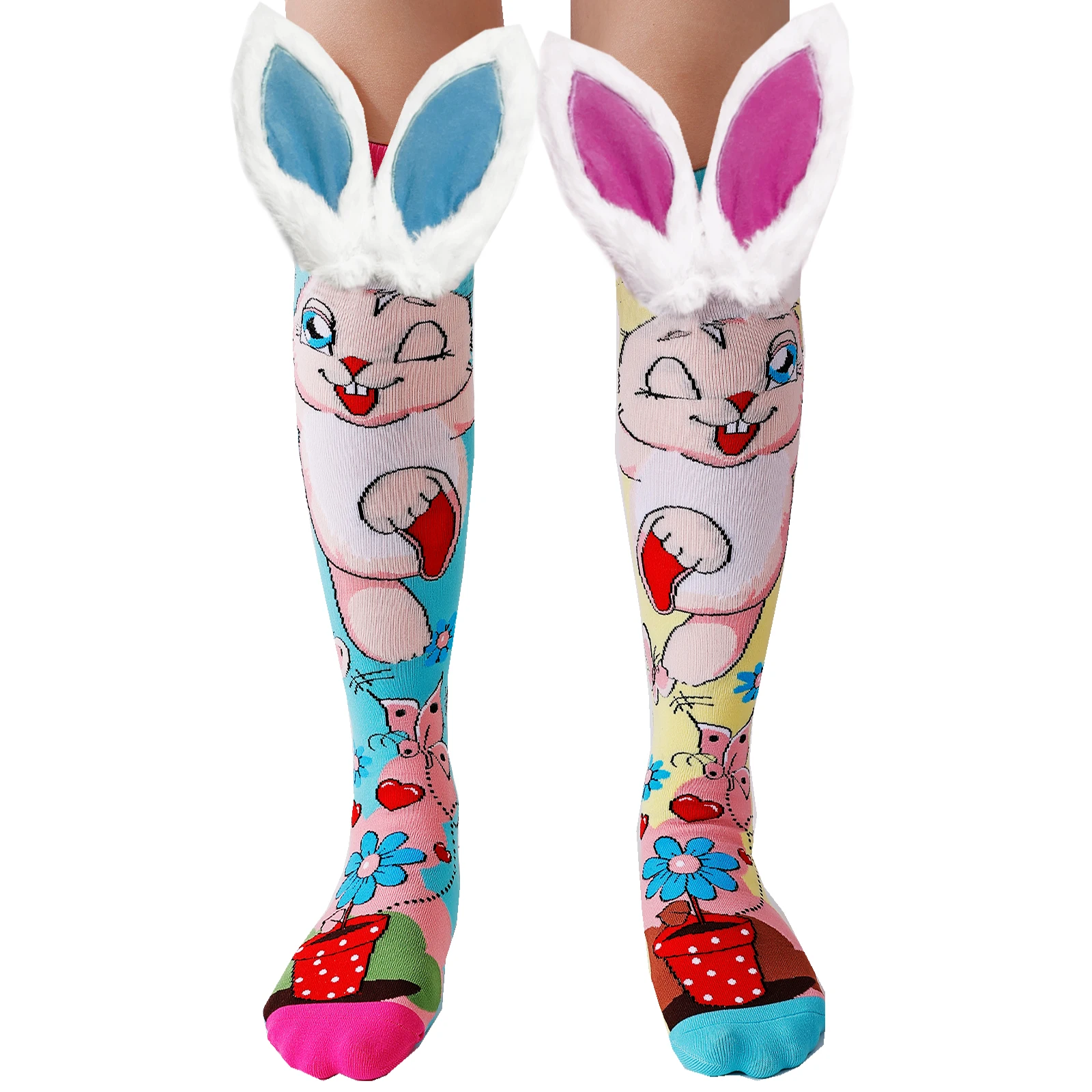 3D Cute Girl Socks Knee Socks Long Socks Novelty Fun Girl Long Socks