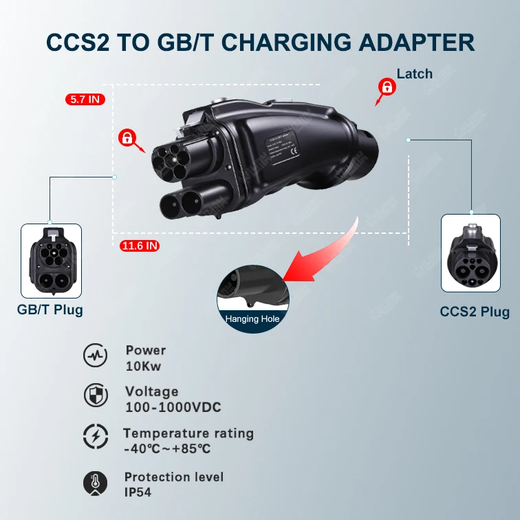 Aksesori Mobil steker pengisi daya Cepat Ev 200a Dc adaptor Kombo konektor pengisi daya Ev Ccs2 ke adaptor Gbt untuk id4 id6