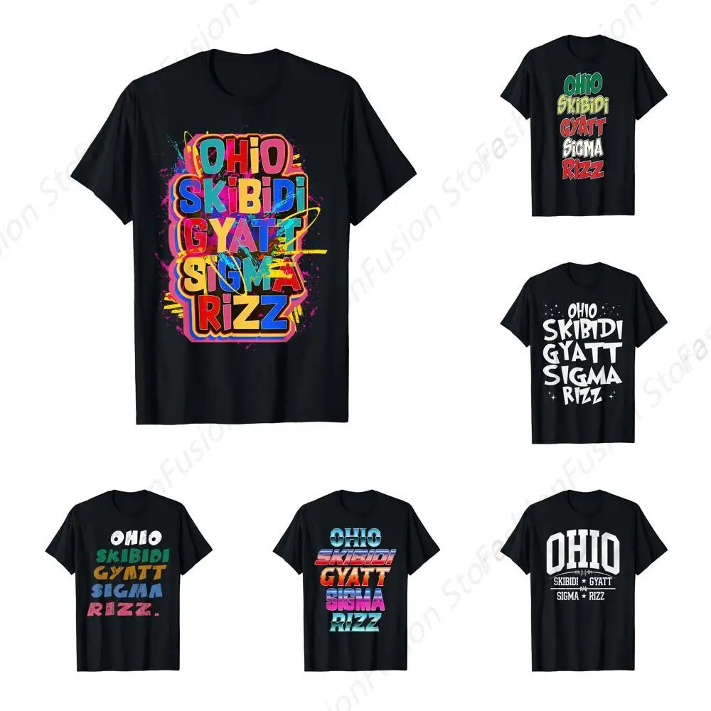 Skibidi Rizz Gyatt Ohio Sigma Funny Rizzler Gift Meme T-Shirt Fashion Tee Tops Casual Outdoor Shirts Streetwear for Men