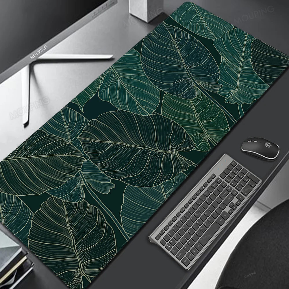 

Green Foliage Mouse Mats Pad on The Table Office Gamer Accessories Keyboard Pad Pc Mousepad 900*400mm Art Desk Mat Mouse Carpet