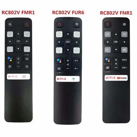 ZLRLMHY 바로 가기 버튼 TCL 안드로이드 4K TV 용 새로운 스마트 홈 TCL 적외선 원격 제어 RC802V FMR1 RC802V FUR6 RC802V FNR1