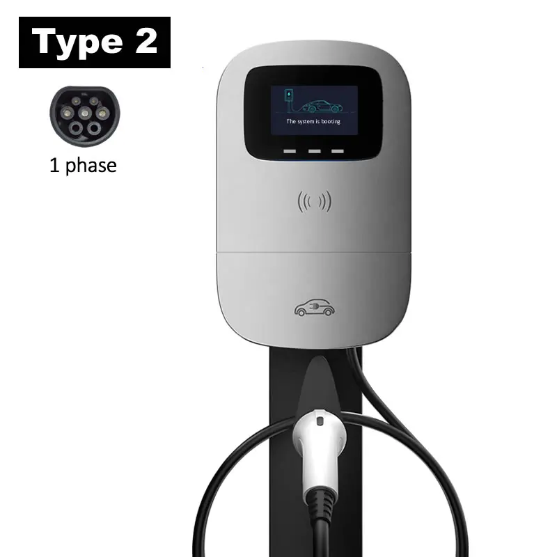 JIGU 3-Phasen 16A Elektrofahrzeug-Ladestation Typ 2 Autoladegerät WIFI Bluetooth EV-Ladegerät 11kW Typ 2 Wallbox 380V