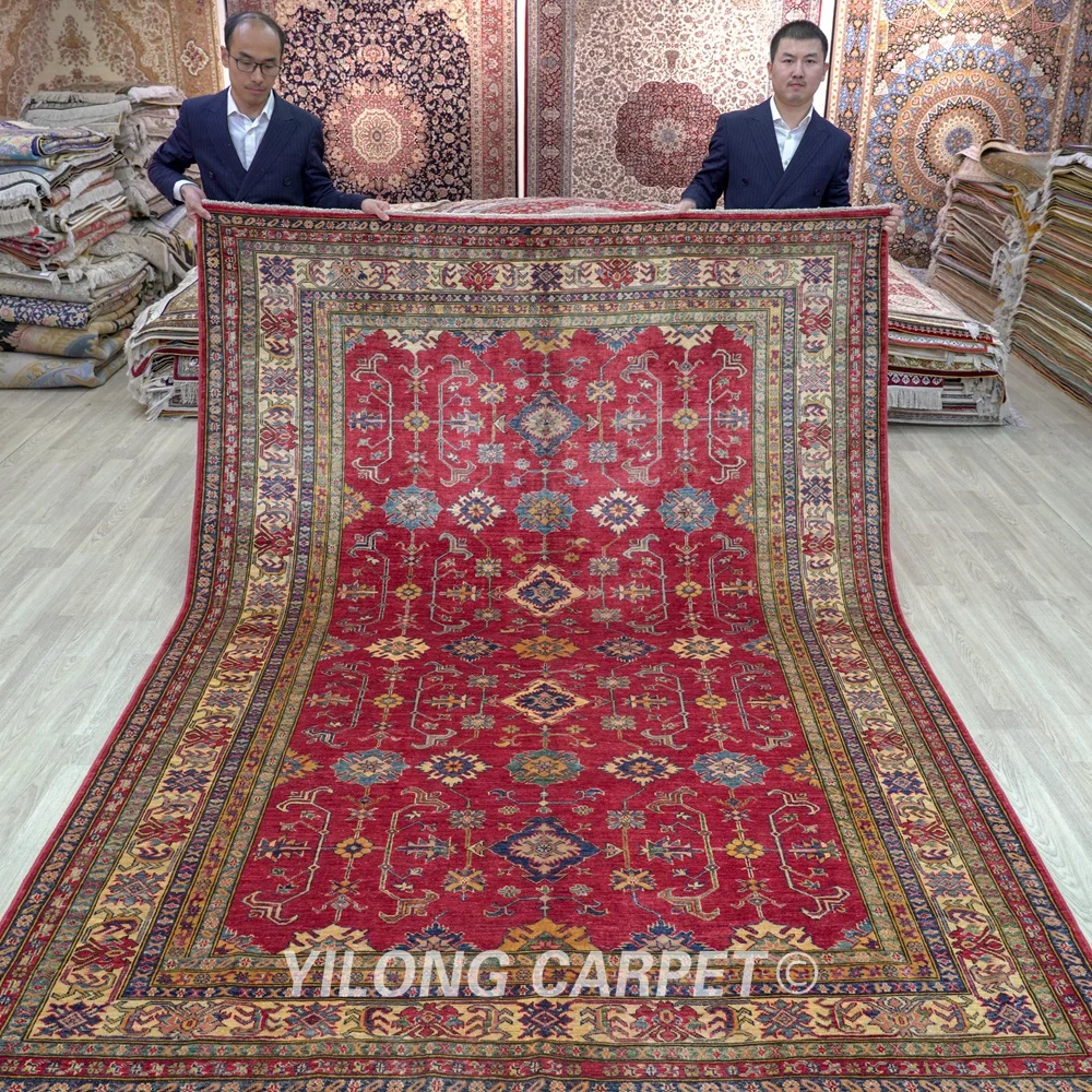 

291x215cm Geometric Wool Silk Carpets Hand Knotted Woolen Area Rugs (TJ439W)