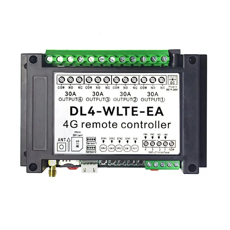 

【RECOMENDAR】Wireless Intelligent 4G LTE Controller 4 Channel SMS GSM APP Remote Control DL4-WLTE-EA Temperature Monitor