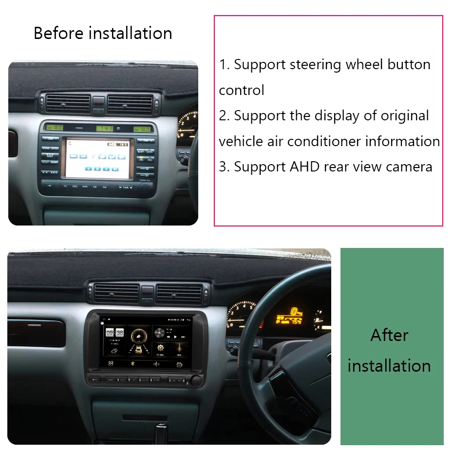 For Toyota Crown S170 1998-2005 1280*720 Resolution UIS7862 Octa-core 8+256gb Car Navigation CarPlay Car Radio Multimedia Video