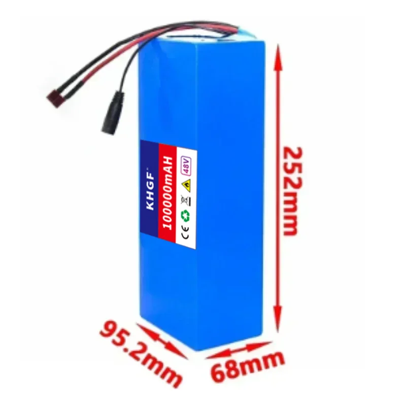 13S5P 48V 18650 بطارية ليثيوم 100000mAh، مناسبة للدراجات البخارية الكهربائية والدراجات، 250-1000W