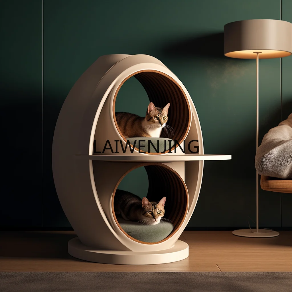 

MJY human cat bedside table cat nest semi-closed coffee table furniture customization
