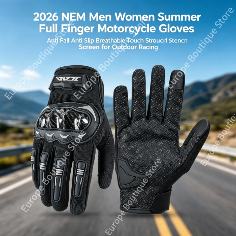 

2026 NEW Men Women Summer Full Finger Motorcycle Gloves Anti Fall Anti Slip Breathable Touch Screen for Outdoor Racing Riding