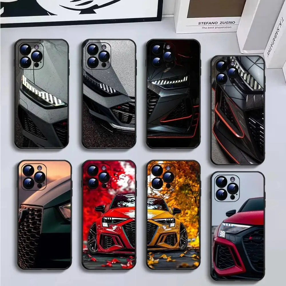 

Cool A-Audis R-S car Phone Case For iPhone17,16,15,14,13,12,11 Plus,Pro Max,Soft Black Cover