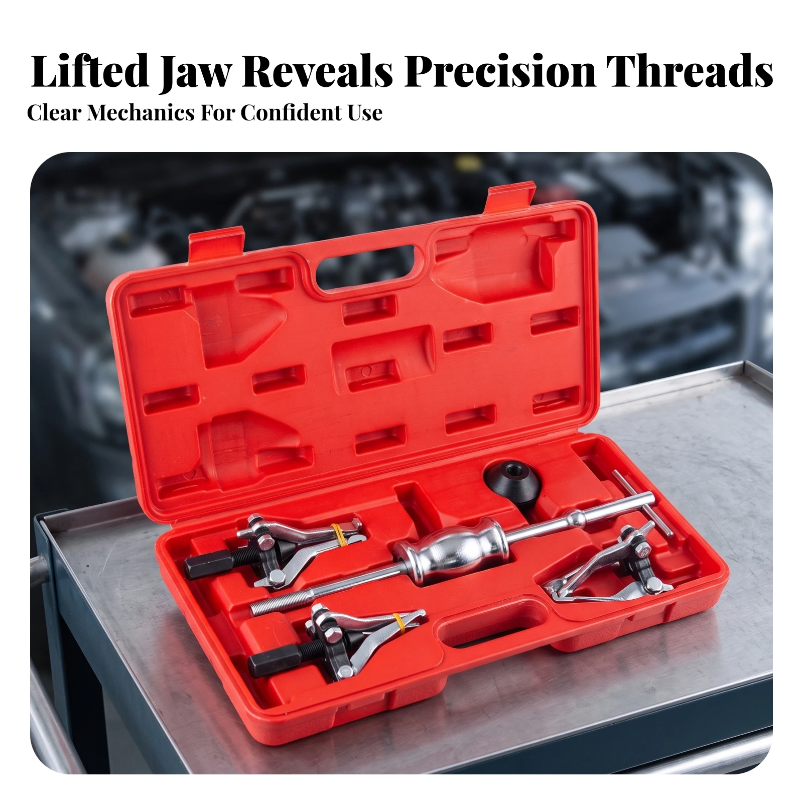 Slide Hammer Puller Kit Multi-Purpose Bearing Puller Set with Adapters Slide Hammer Set with Case Versatile Tool Long-Lasting
