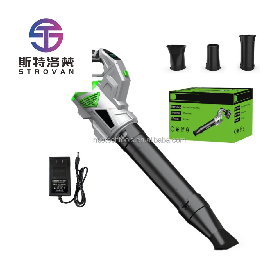 

STLF Cordless High-Power Lithium Electric Blower Industrial Dust Removal Fan Plastic for Hair Dryer Leaf Snow Removal More Batte