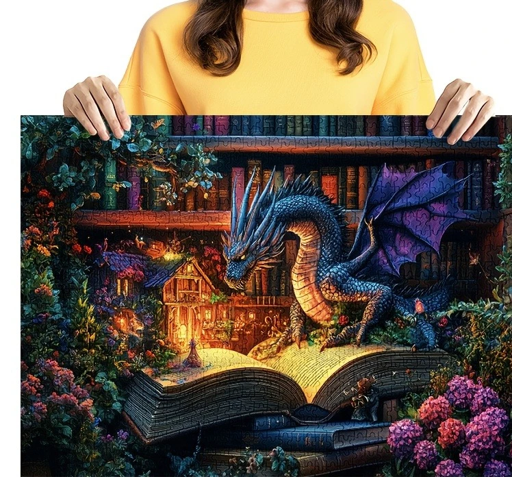 The Dragon Studying In The Study Jigsaw Puzzles High Quality Stress-Relieving And Fun Family Game Best for Gift Giving