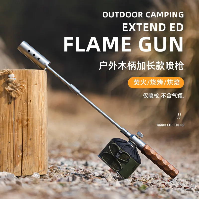 

Outdoor Portable Detachable Spray Gun Household Stainless Steel Grill Camping BBQ Point Charcoal Spray Gun