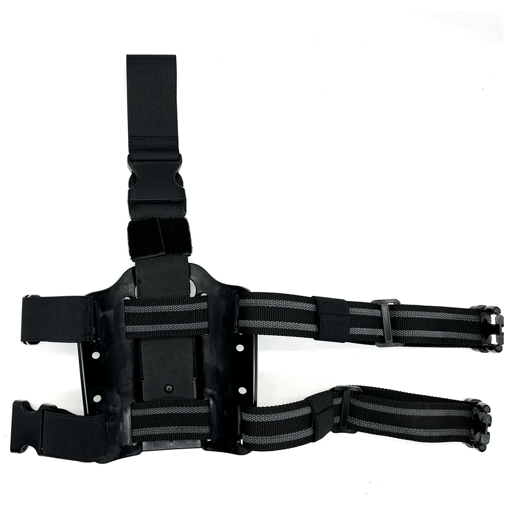 Leg Rig táctico negro hasta el muslo con panel porta-fundas – Airsoft