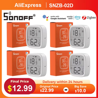 SONOFF SNZB-02D Zigbee Smart LCD Screen Temperature Humidity Sensor DIY Smart Home With TRVZB Works With Alexa Google Home Alice