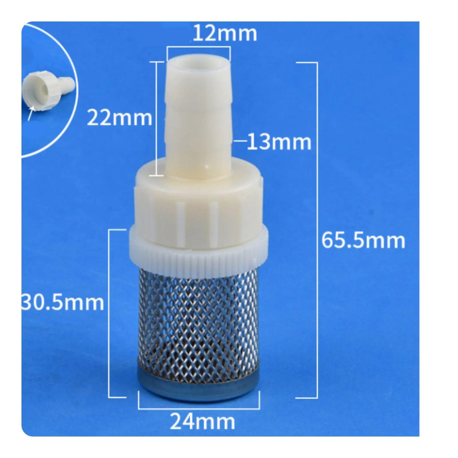 Inlet Mesh Connector Stainless Steel Screen Hose Strainer Pump Accessory for Aquarium and Pond