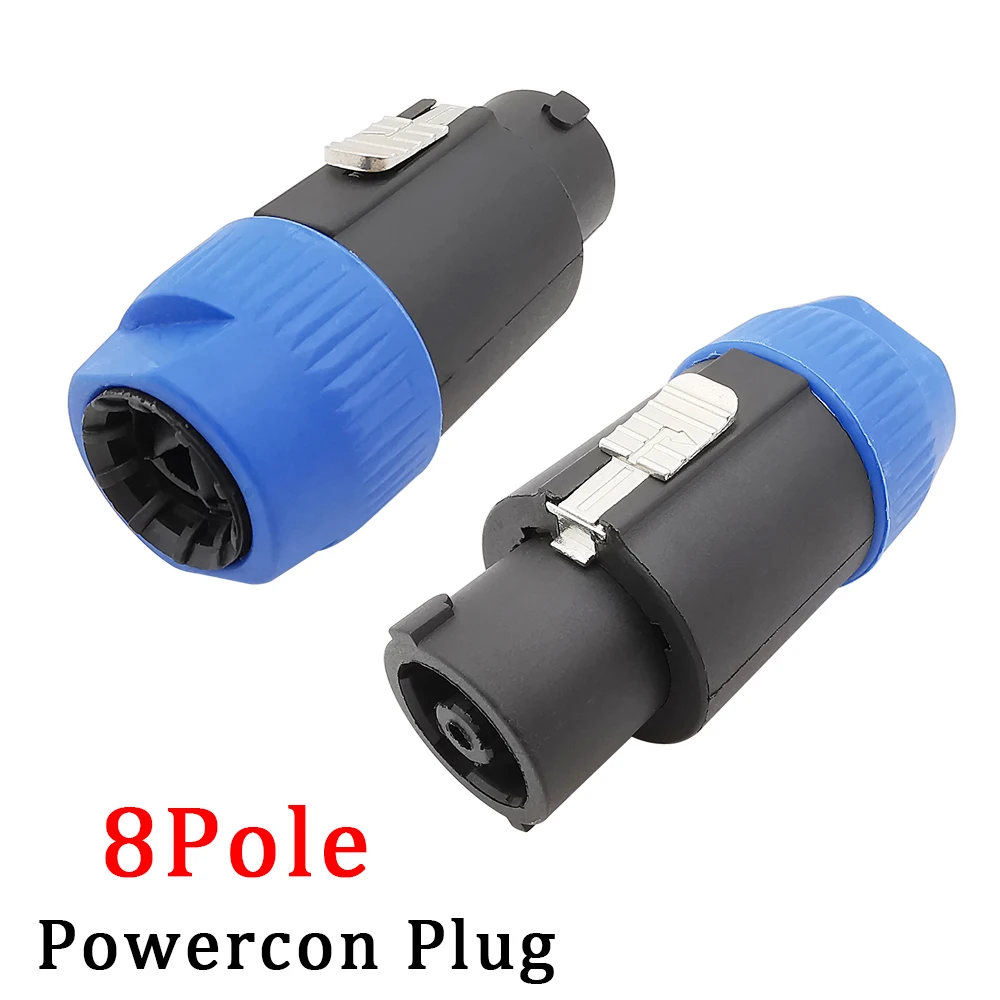 1Pcs NL8FC SpeakON 8Pole Powercon Plug Speaker Audio Cable Wire Connector Twist Lock 8Pin Male Plug Replacement Amplifier Adapte