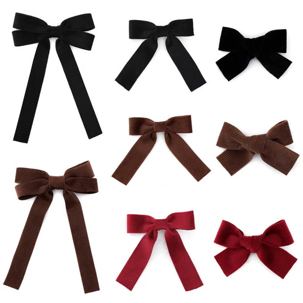 

001O Plaid velvet tape Hair Bows Cute Hairpins Girls duckbilled Hair Clips Barrettes Clip Kids Headwear Fashion Hair Accessore