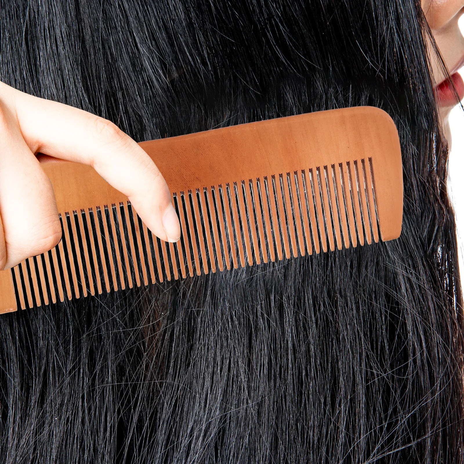 

3Pcs Premium Peach Wooden Combs Smooth Teeth Anti-Static Scalp Massage Daily Travel Hair Comb Peach Wooden Comb