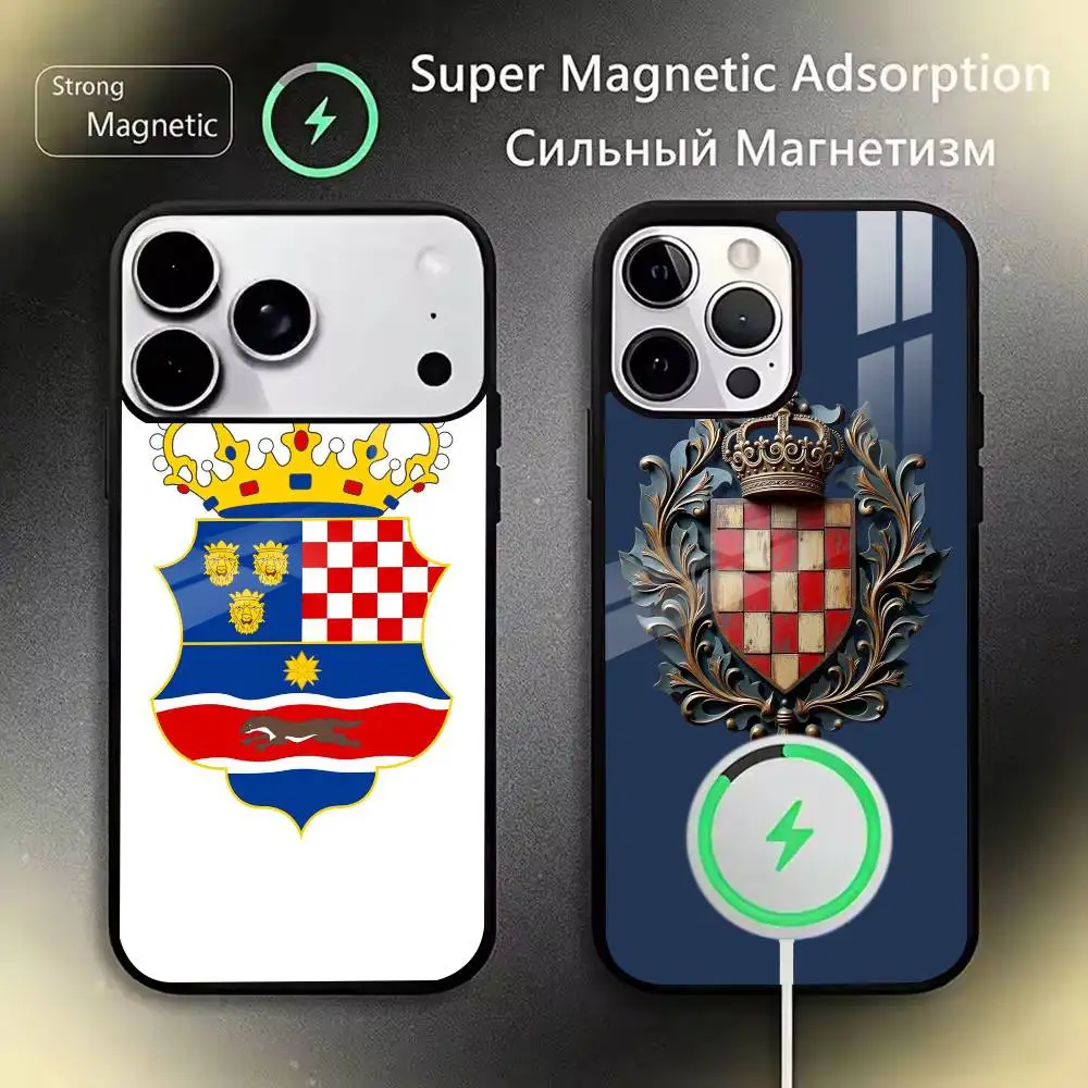

Croatian Sahovnica coat of arms Phone Case For iPhone 11,12,13,14,15,16,17Plus,Pro,Max for Wireless Charging