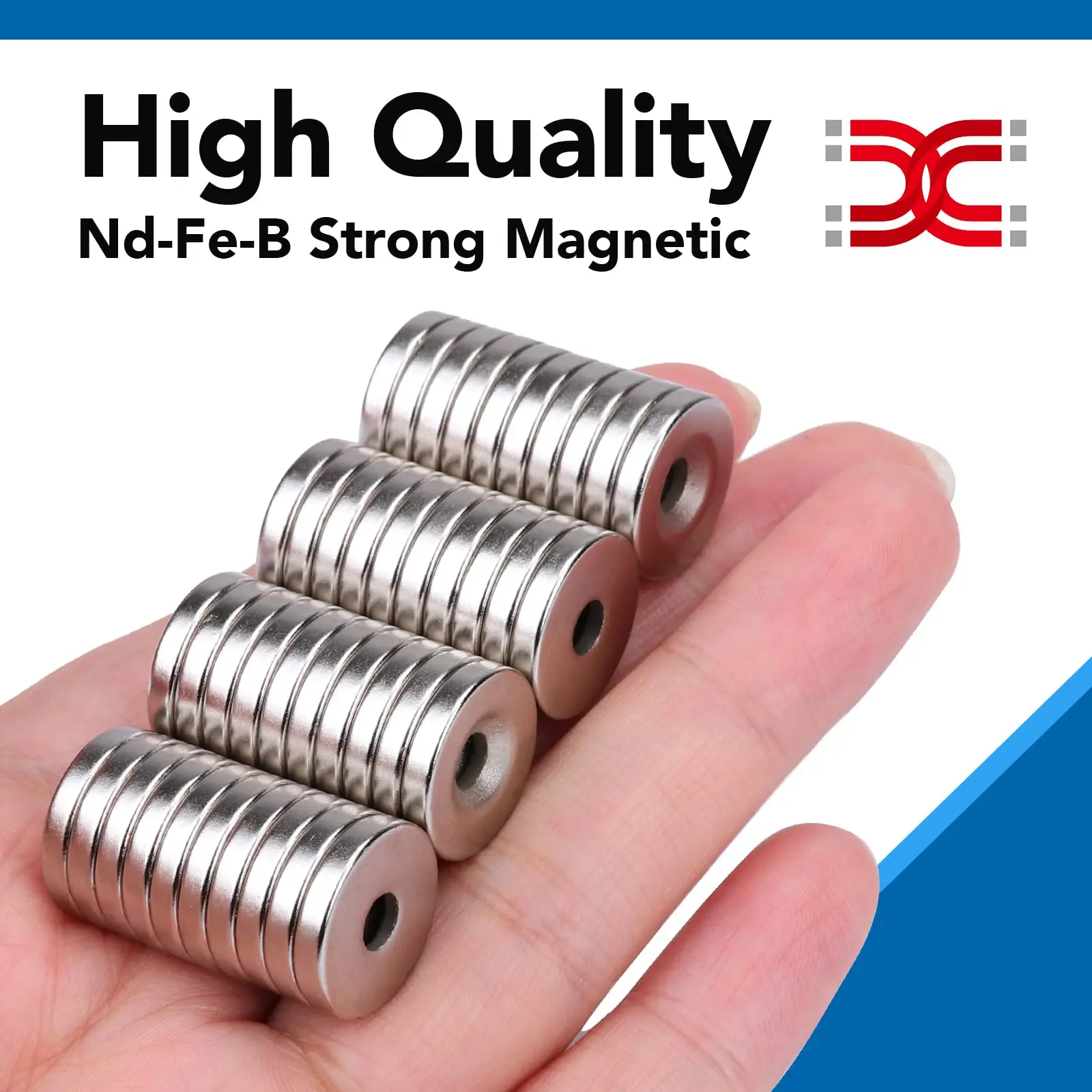 Strong Rare Earth Magnets Heavy Duty 20x3x5mm Small Ring Neodymium Magnet Round Magnets for Crafts DIY Science Lockers Workshop