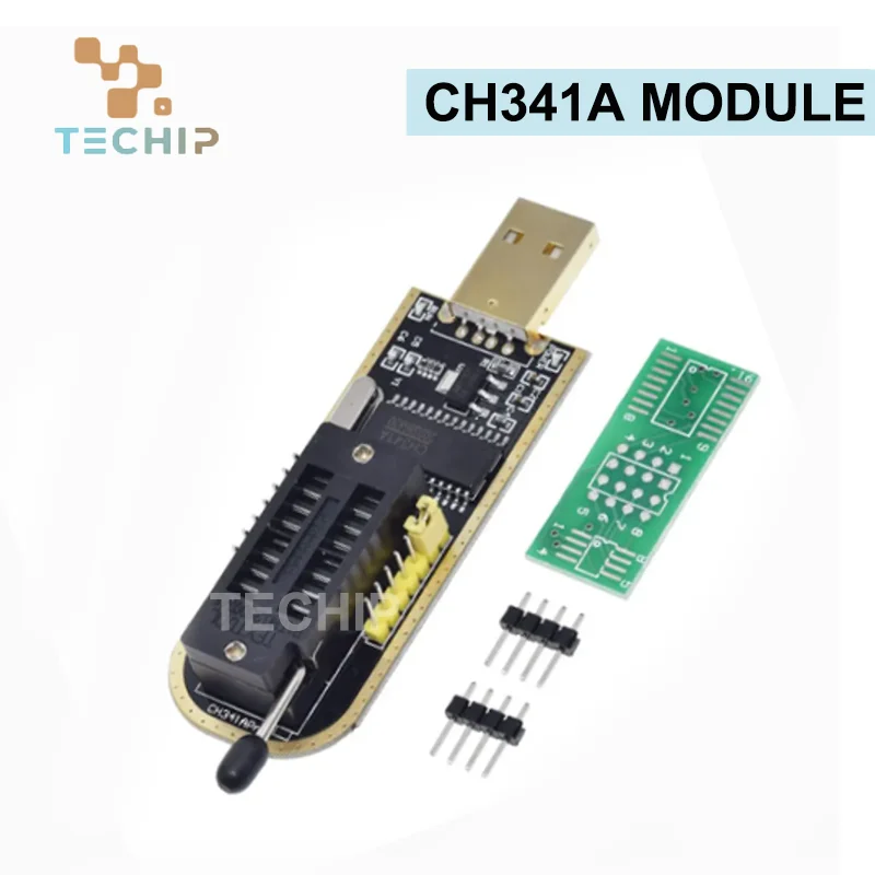 CH341A EEPROM Flash BIOS USB Programmer Module（24 25 Series）+ SOIC8 SOP8 Test Clip For EEPROM 93CXX / 25CXX / 24CXX