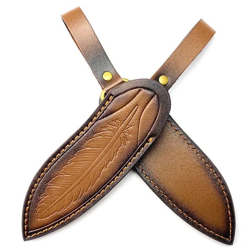 

Уличный прямой нож из воловьей кожи, бычья кожа, искусственный защитный чехол с фиксированным лезвием, держатели для сумок для хранения брюк