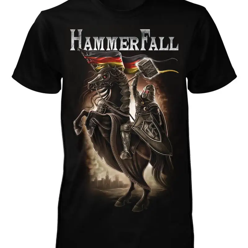 Hammerfall BAND Hector On Horse black T shirts short sleeve S 5Xl 1U351