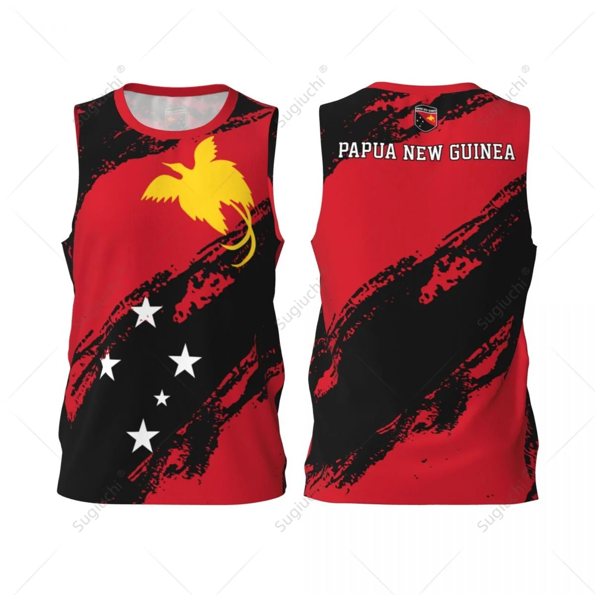 Men Basketball Sports Papua New Guinea Flag Running Fitness Multifunction Jersey Sleeveless shirt Custom Name Nunber Exclusive