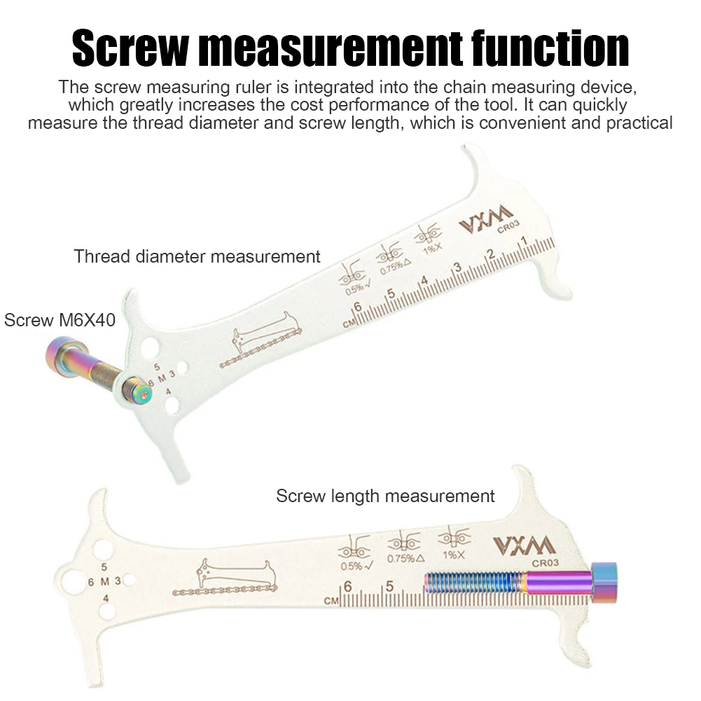 3-1PCS Road Chain Wear Indicator Gauge Measurement Ruler Checker Mountain Bike Cycling for Outdoor Cycle Biking Entertainment