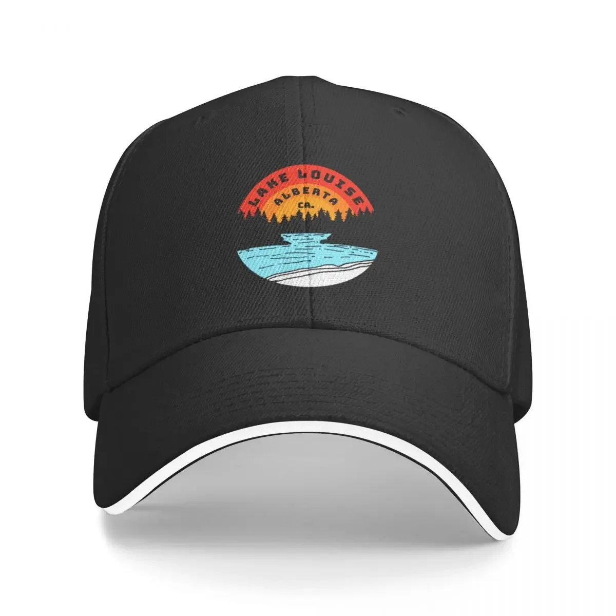 Lake Louise Alberta Canada Vintage Retro Adventure Travel Mountain Hiking, Camping Baseball Cap Icon Female Men's