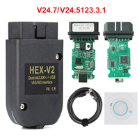 Best quality V24.7 VAG Scanner VAG Tool VAG KKL VAG COM Cable OBD2 Diagnostic Cable Multi-Language OBD2 Scanner HEX V2 VAGCOM