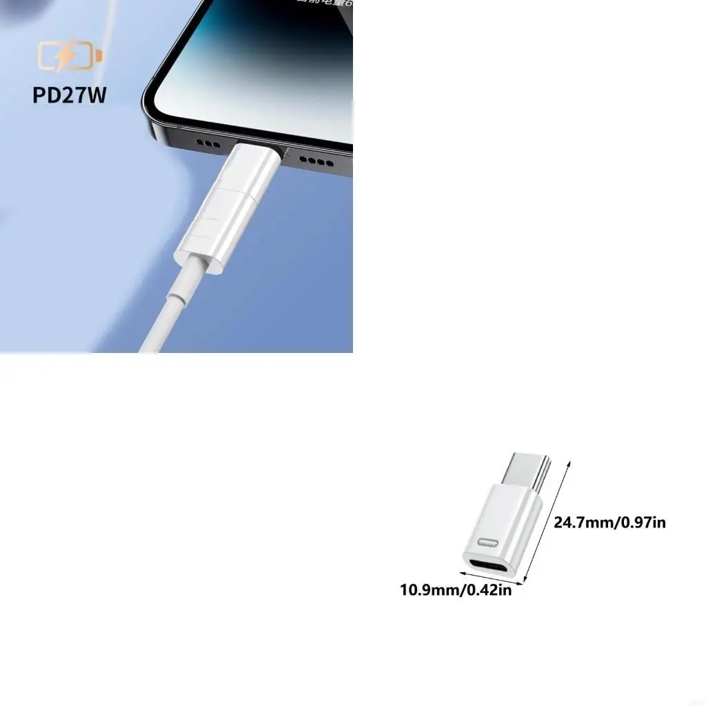 

Compactly To Type C Adapter Support PD27W Fast Charging And Data Transfer Connectors Aluminum Casing Shell