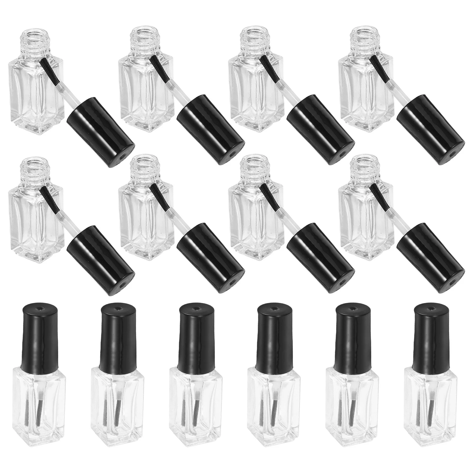 

20Pcs Nail Polish Bottles Empty Transparent Glass Refillable Small Portable Nail Gel Container for Travel Essentials