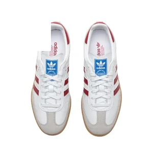 Adidas Samba Og White Burgundy Gum IF3813 Comfortable and Versatile for Men's/Female Involving Daily Use 10 Main Sales Calca Adidas - №7
