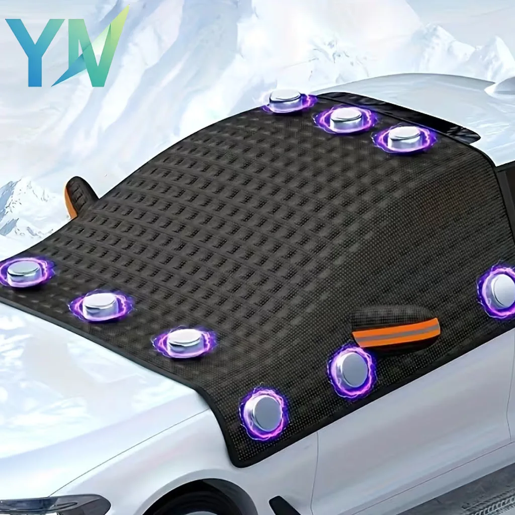 1-2PCS Car Windshield Cover Heavy Strong Magnetic Freeze Guard Block Protection for Winter Ice Storm Vehicle Front Glass Half