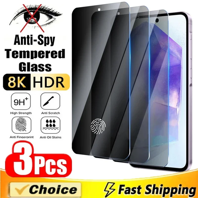 

Privacy Screen Protector for Samsung A55 A15 A54 A34 A13 A14 A53 A52 A12 A33 A52S A32 A35 A71 A51 A22 S10E S20FE Anti-spy Glass