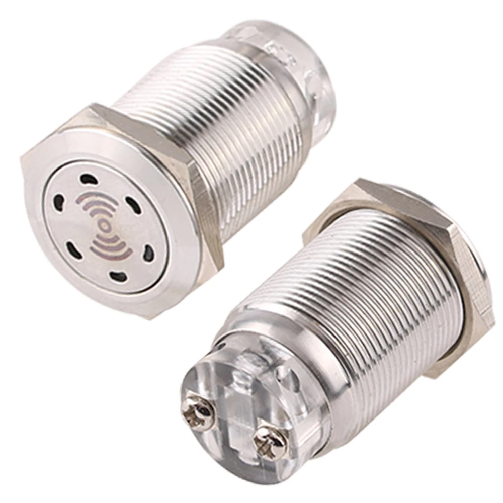 16mm 19mm 22mm Red LED Buzzer Metal Pulse Waterproof Oil Band Intermittent Flashing Screw Lamp Connection Metal Alarm 12V24V220V