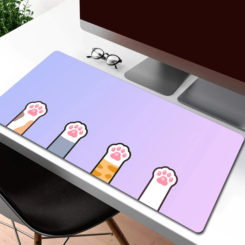 

Kawaii Computer Mousepad Gaming Cat Paw Rubber Large Game Mouse Mat Cute Office Table Mat Gamer Non-Slip Laptop Mouse Pad XXL