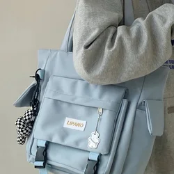 Borsa a tracolla coreana Ulzzang per donna borsa in Nylon di grande capacità nuova borsa per libri per studenti 2023 borse e borse fresche Tote Bag Bolso