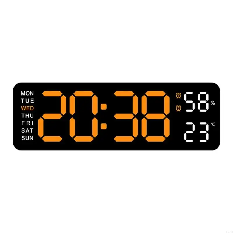 NONE 62 Große digitale Wanduhr 9 -Zoll -LED -Wecker Großbildscheibe Kalendertemperatur 5