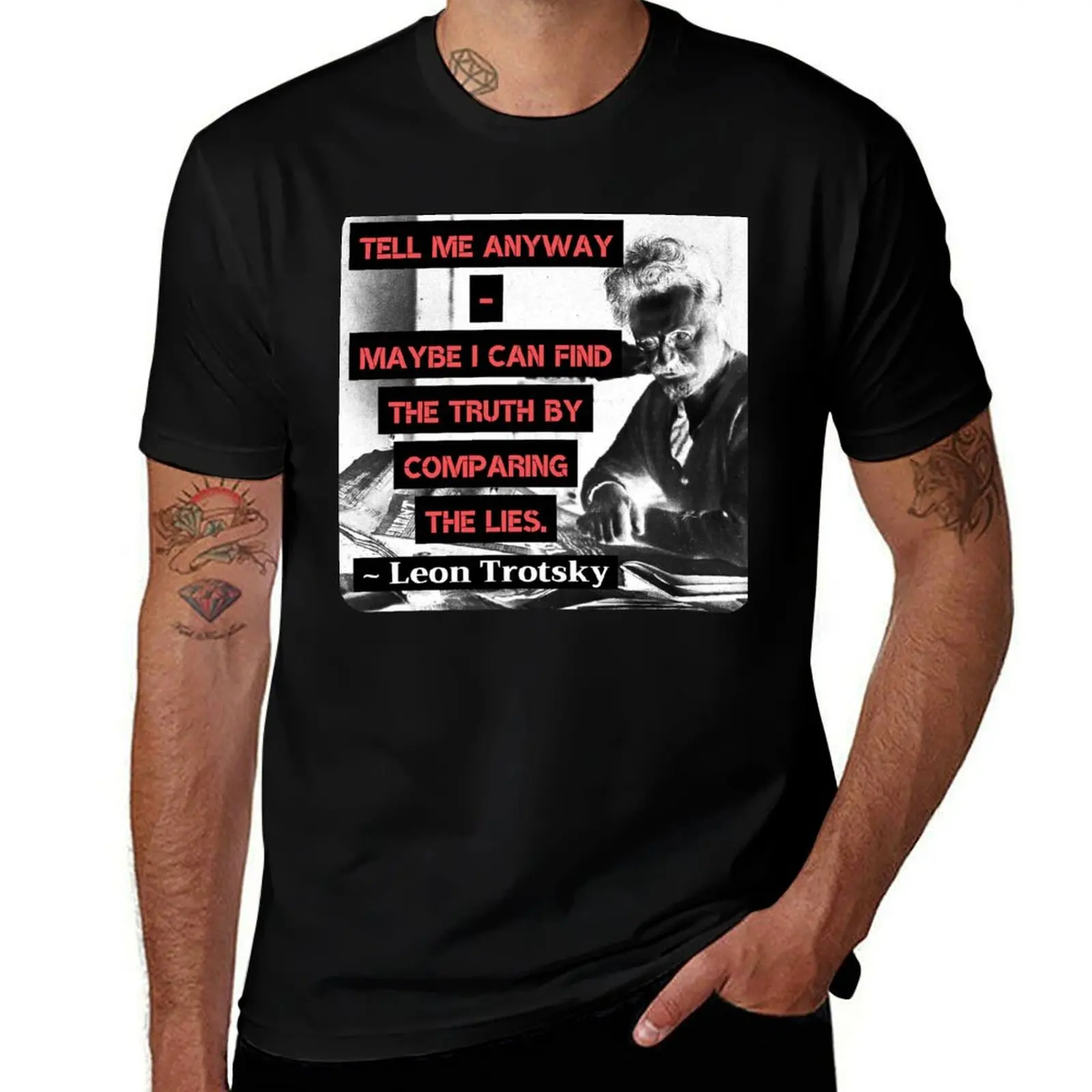 TRoTsky oN LiEs T-Shirt Daily Wear Plain Short Sleeve Shirt