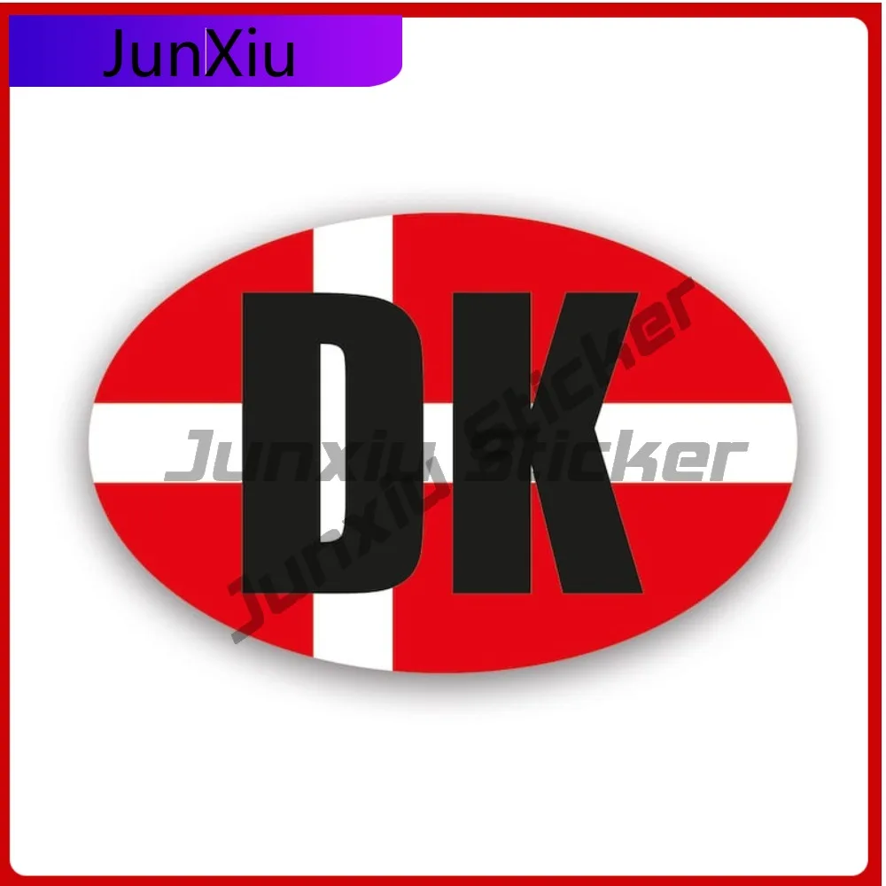 

Denmark Euro Oval Sticker Uv Protected Decals Danmark Danish Northern Europe Auto Decor Car Sticker Vinyl Decal Round Sun