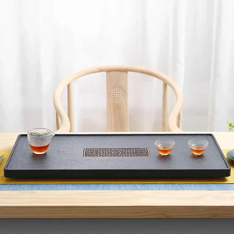 

Natural Black-gold Stone Tea Tray Zen Tea Table Set Board
