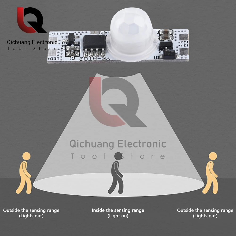 DC5-24V Потолочный PIR-датчик движения, модуль переключателя 5A IR, инфракрасный индукционный датчик тела, контроллер, переключатель 3-1 м