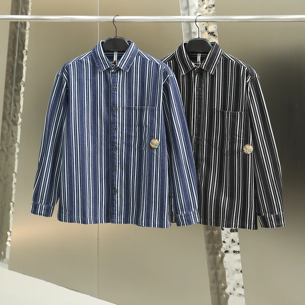 

Men's Long Sve irt Coat! Color Woven! arp Collar! Retro Artistic! Autumn Season! Stand Fit! Polyester Fiber!