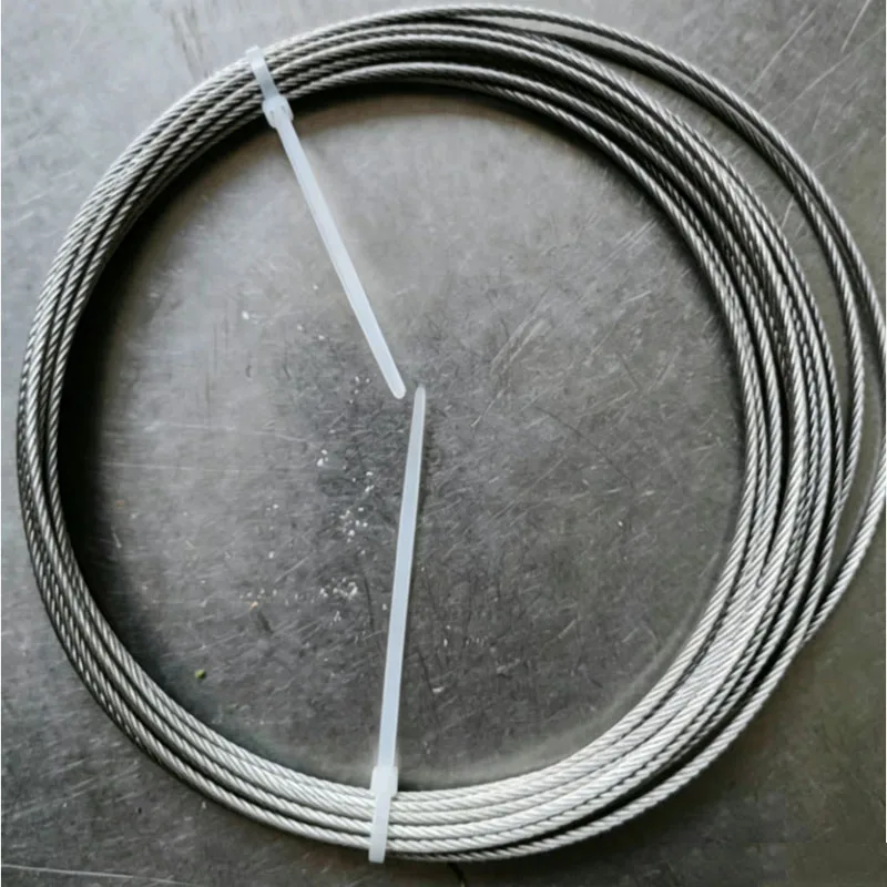 

1M 5M 10M 7x19 Strands 1mm-16mm 304 Stainless Steel Wire Rope Lifting Fishing Cable Durable Steel Cable for Hardware Fasteners